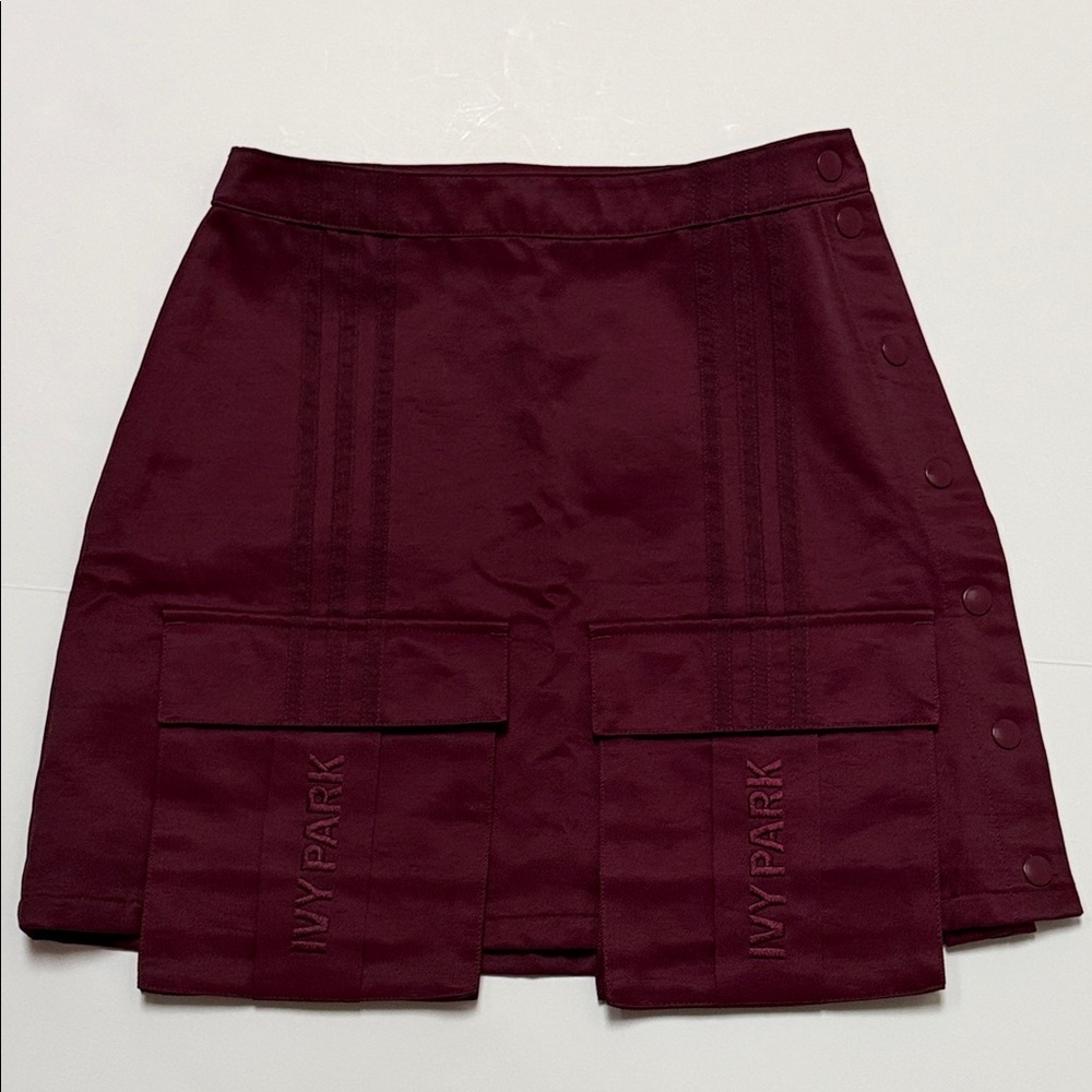 Ivy Park x Adidas Cargo Skirt Snap Closure Limited Edition Maroon NWT Sporty